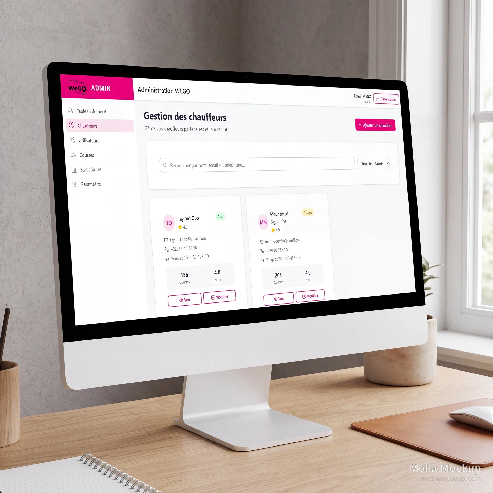 WEGO Admin Panel — aperçu 1